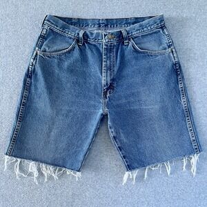 Rustler Shorts Mens 32 (36 Tag) Cutoffs Dad Jorts 8.5" Inseam Grunge Denim